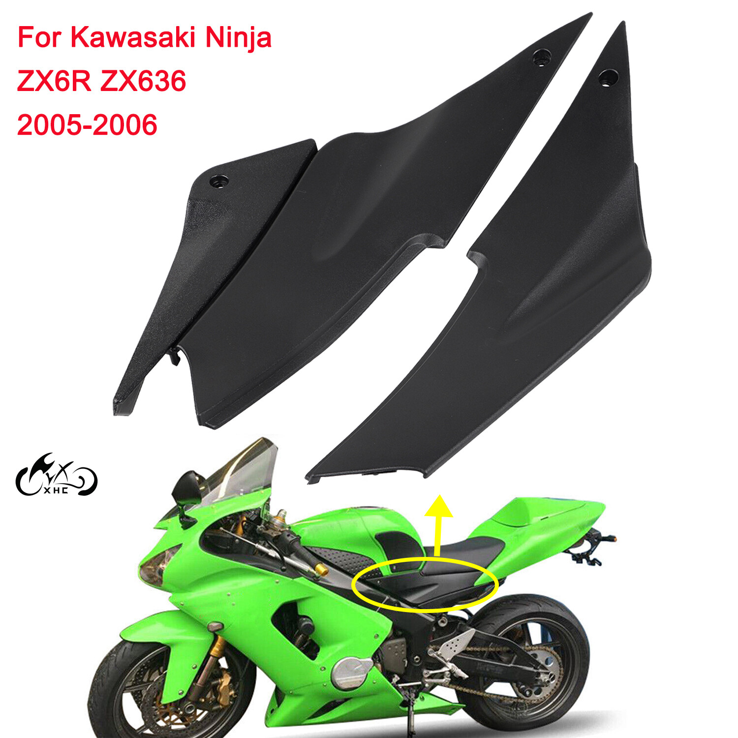 2x Tank Side Covers Panel Fairing For Kawasaki Ninja ZX6R 2x Tank Side Covers Panel Fairing For Kawasaki Ninja ZX6R