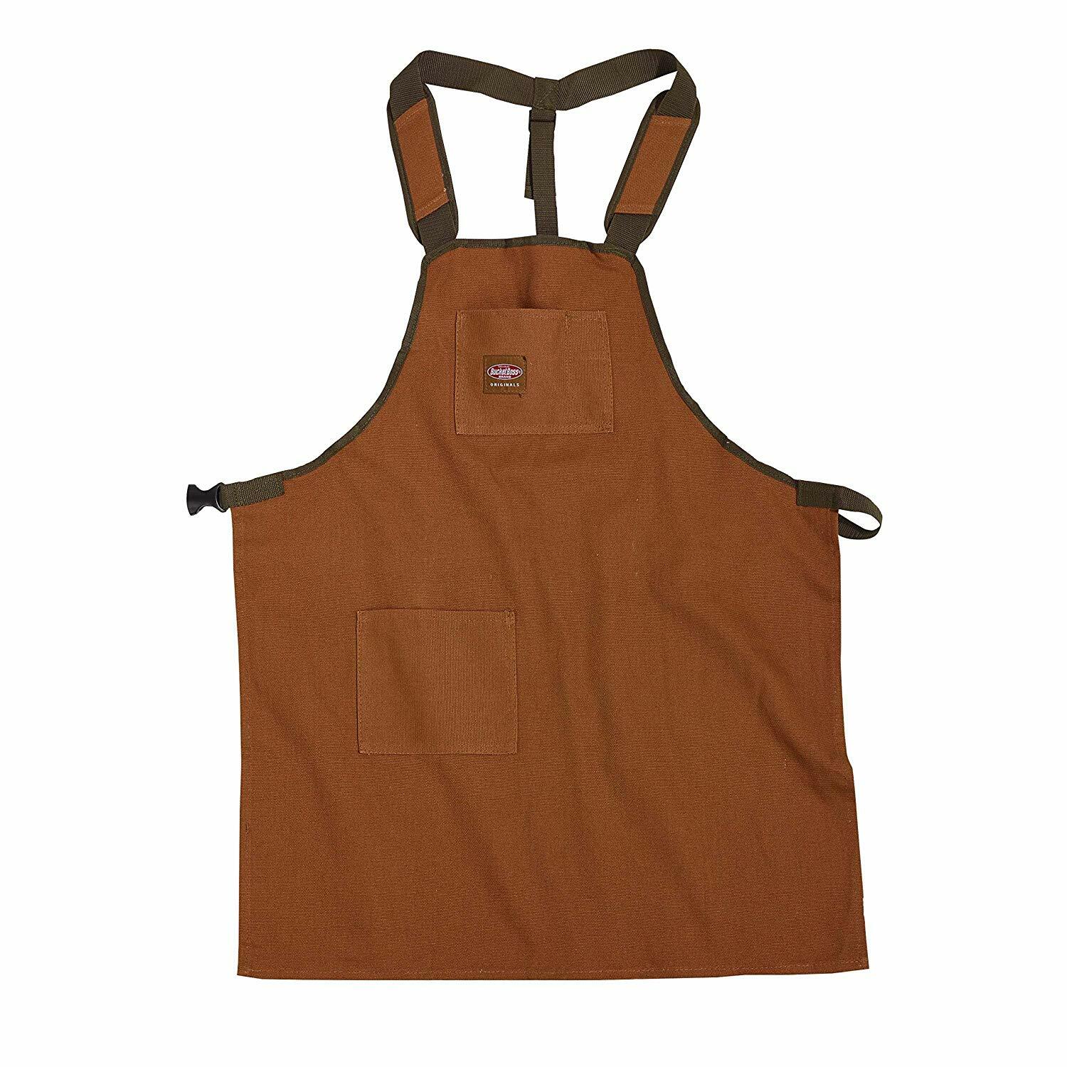 Work Apron Brown Unisex Adjustable Canvas Heavy Duty Workshop Carpenter 1 Pack