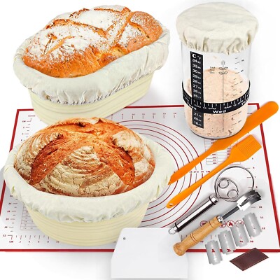 Set of 15 Sourdough Bread Baking Supplies Starter Kit Bread Proofing Baking Mat