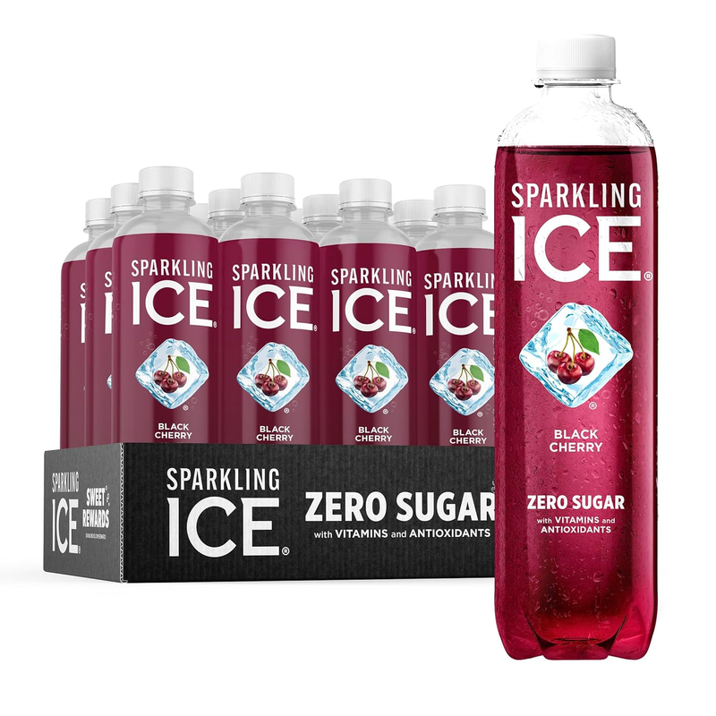 , Black Cherry Sparkling Water, Zero Sugar Flavored Water, w
