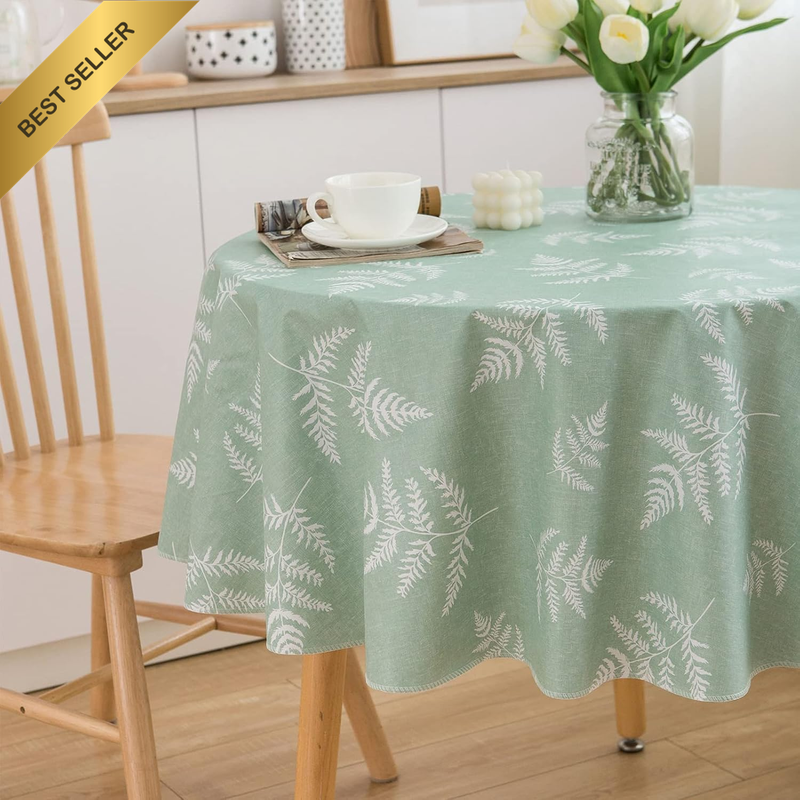 Vinyl Tablecloth Flannel Backed Stain-Resistant Table Cloth Waterproof Oil-Proof