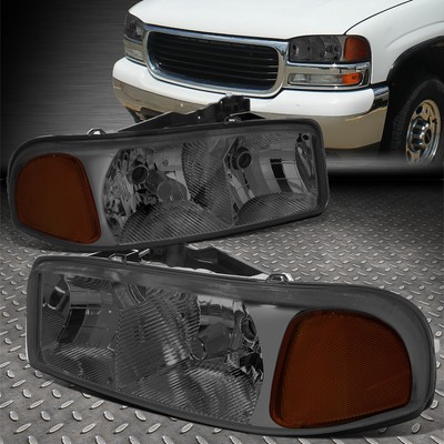 ДЛЯ 99-07 GMC SIERRA YUKON XL ДЫМЧАТЫЙ КОРПУС ЯНТАРНЫХ УГЛОВЫХ ФАР ГОЛОВНОГО СВЕТА