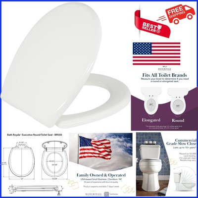 Durable Soft Close Toilet Seat - Fits All Brands, Quick Release for Cleaning