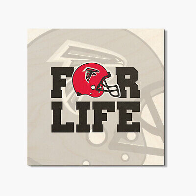 Atlanta Falcons For Life NFL Sport 4'' X 4'' Square Wooden Coaster