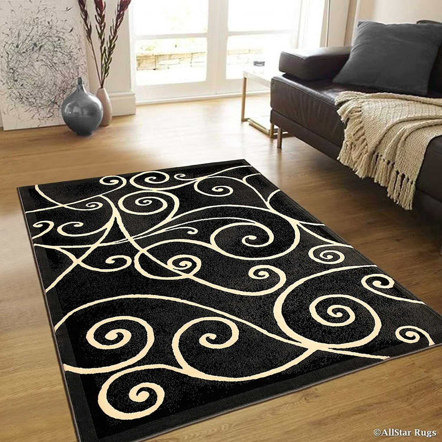 RUGS AREA RUGS CARPETS 8x10 RUG MODERN LARGE FLOOR LIVING ROOM BLACK