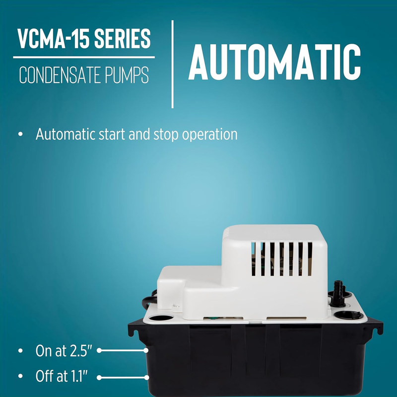 VCMA-15UL 115 Volt, 65 GPH, 1/50 HP Automatic Condensate Removal Pump for HVAC/R
