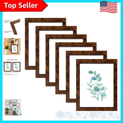 Gallery Wall Frame Set - 6PCS 8x10 Dark Brown Photo Frames for Stylish Showcase