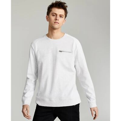INC INTERNATIONAL CONCEPTS White Crewneck Slant-Zip Long