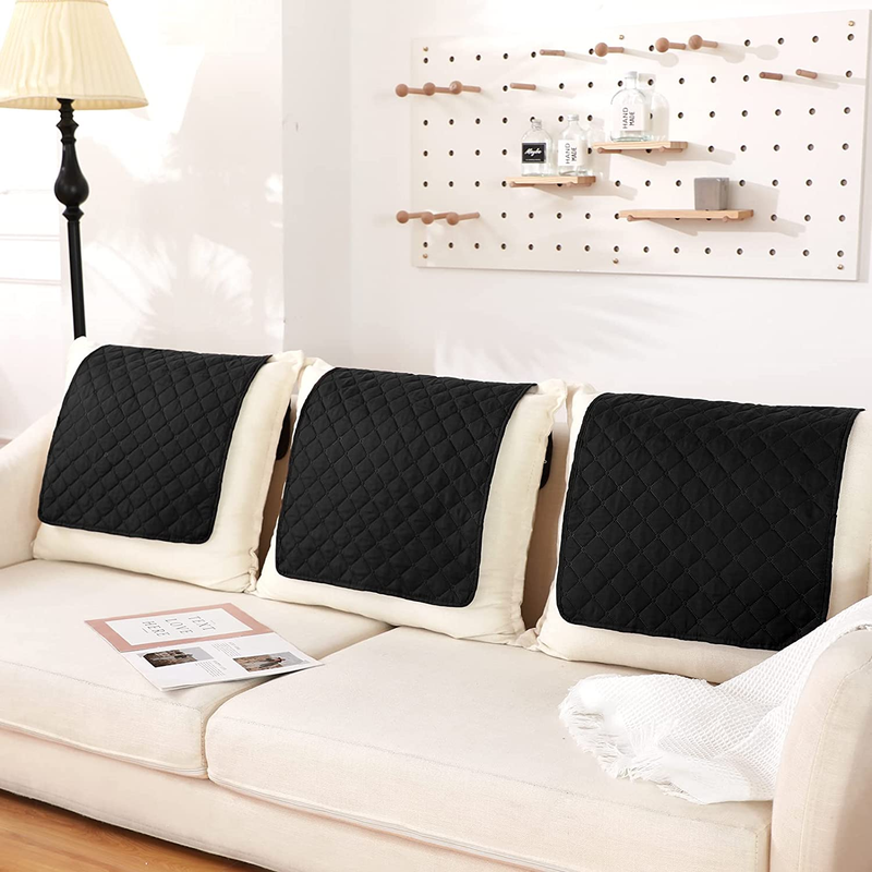 Moukeren 3 Pieces Recliner Headrest Protector Headrest Cover for Recliner Chair