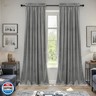 SMILETIME Grey 72 in Long Velvet Curtains with Rod Pocket, Super Soft Privacy Noise Reducing Light-Filtering Velvet Drapes for Living Room Bedroom, 2 Panels, 52 x 72 inches