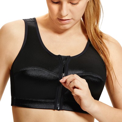 zip up sports bra plus size