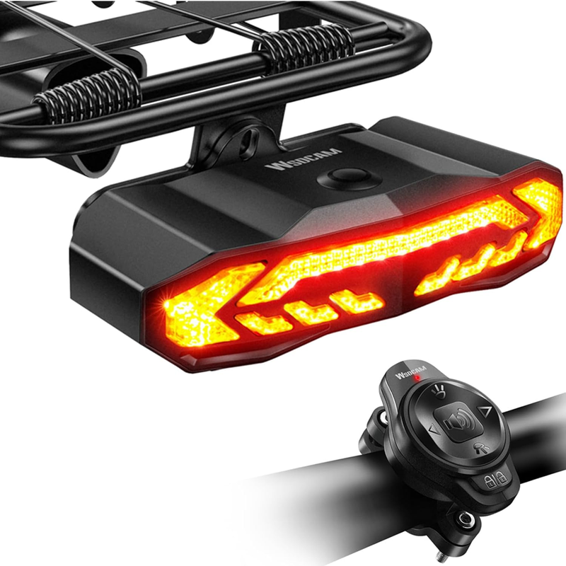 Bike Cargo Rack Tail Light with Turn Signals and Brake Light, Wireless Bike