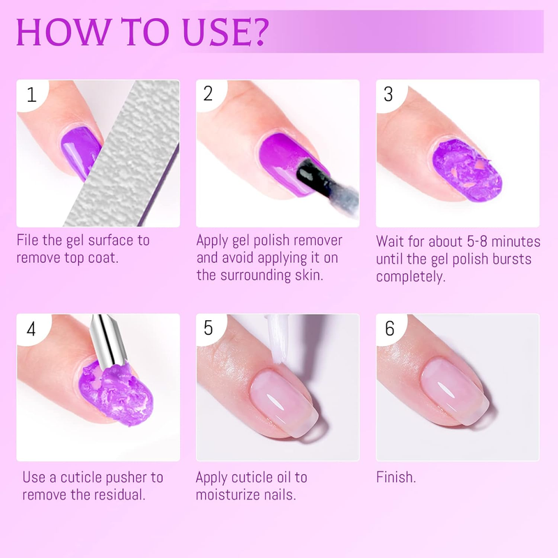 Gel Nail Polish Remover Kit with Nail Tools