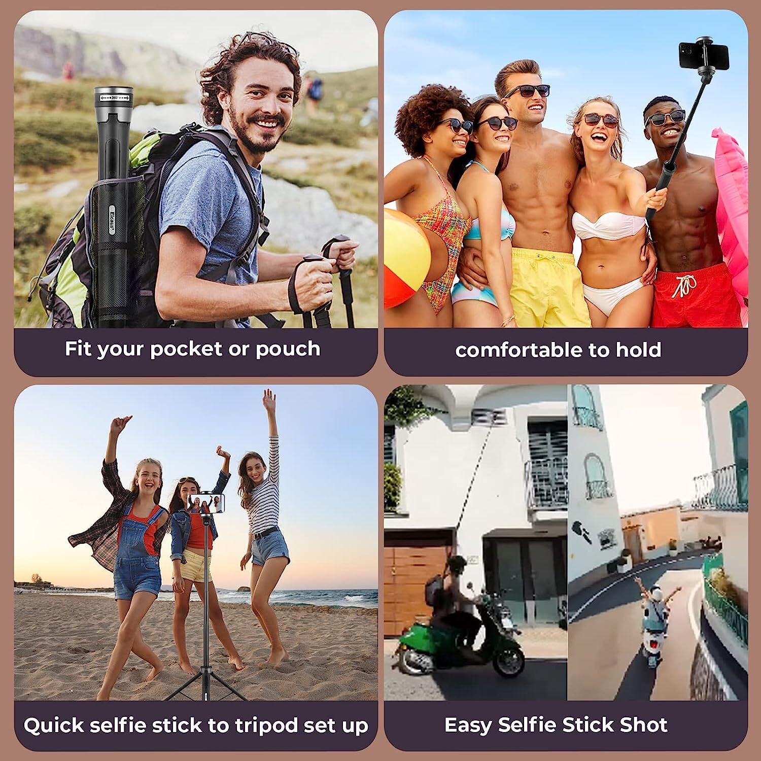 Portable 60" Wireless Remote Selfie Stick Tripod Phone Stand For iPhone Samsung