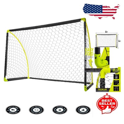 Portable 6' x 4' Soccer Goal - Durable, All-Weather Kid's Backyard Net
