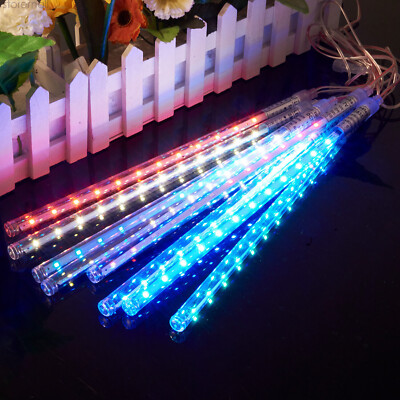 LED Meteor Shower Falling Lights Christmas Rain Icicle Outdoor Garden Tree Decor