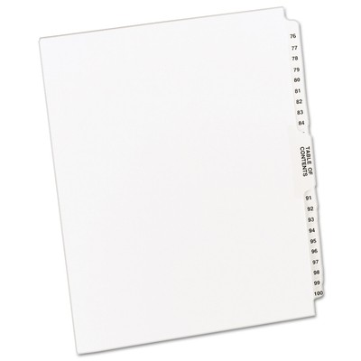 Avery-Style Legal Exhibit Side Tab Divider Title: 76-100 Letter White 11397
