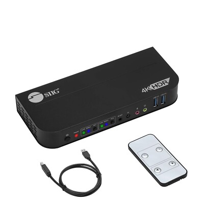 SIIG 2x1 DisplayPort 4K KVM USB 3.0 Switch CE-KV0C11-S1