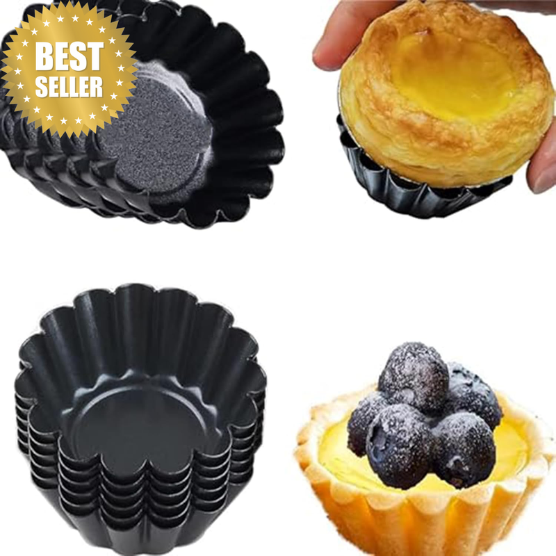 Egg Tart Molds, 15 PCS Non-Stick Very Mini Tart Pans, Mini Tart Mold 2.6 Inchtop