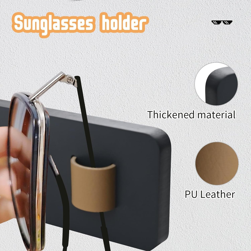 Sunglasses Organizer Wood Wall Mounted Sunglass Rack Adhesive Eyeglasses Holder