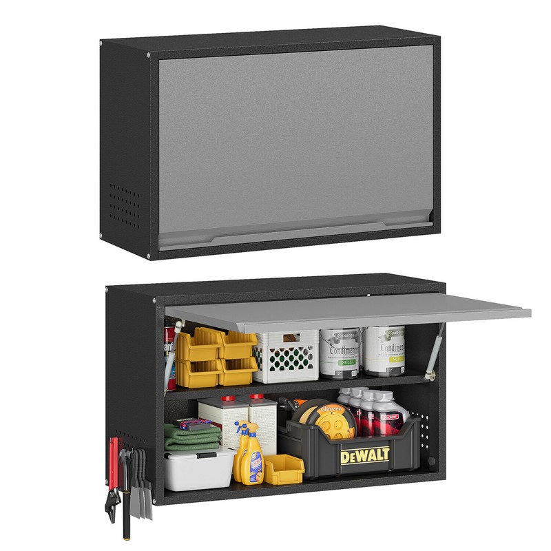 Metal Tool Wall Cabinet Box Garage Wall Mounted Cabinet w