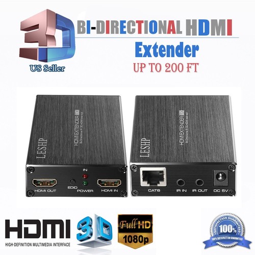 1080P HDMI Network Extender Over UTP Cable with IR Control 196FT 60M New BP
