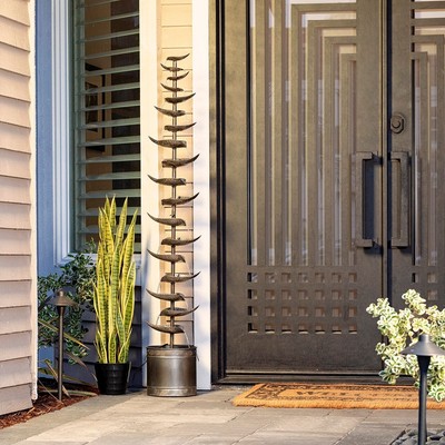 Alpine Corporation 70'' Tall Indoor/Outdoor Metal Tiered Silvertone