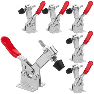 6Pack Hand Tool Toggle Clamp, 201B Antislip Red Horizontal Toggle Clamp, Quic...