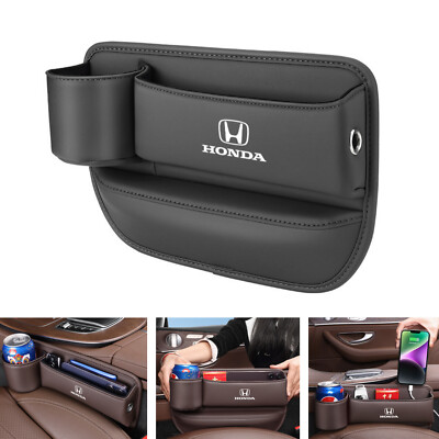 New Car Seat Gap Filler Organizer Leather Storage Bag With Cup Holder for Honda