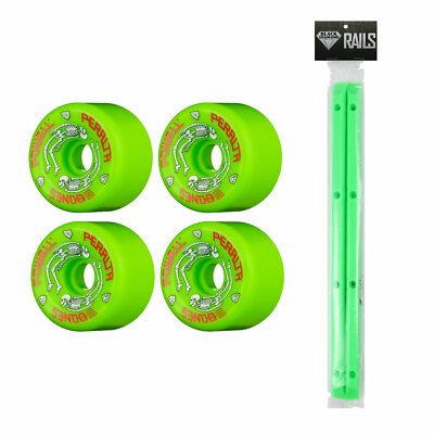 Powell Peralta G-Bones Old School Wheels Green 64mm With Black Diamond Rails