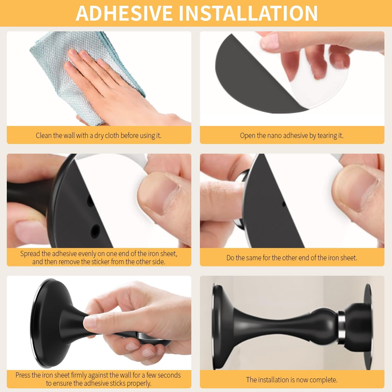 Door Stoppers Magnetic 2Pack Door Stops, Door Security Catch for Floor Wall Proj
