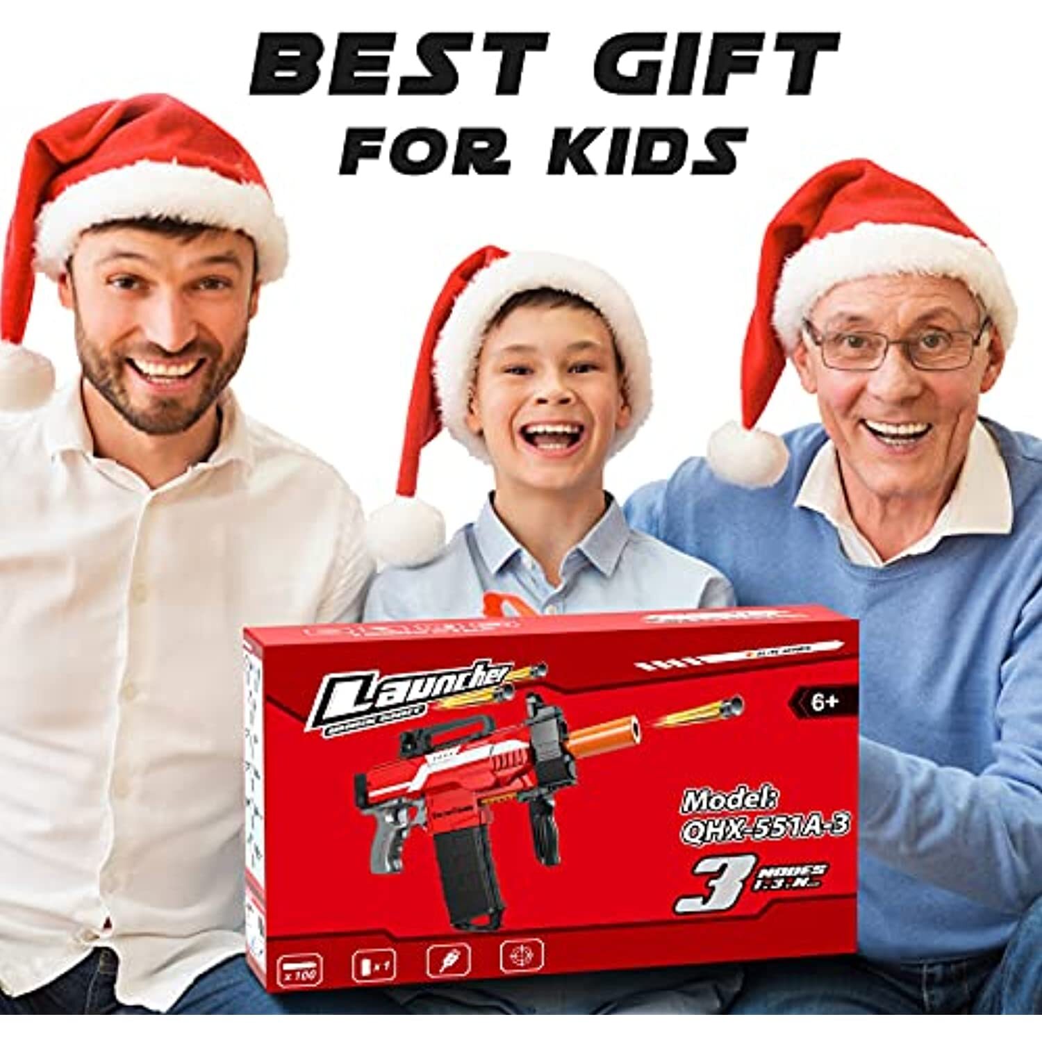 Toy Gun for Nerf Gun Darts, Automatic Toy Foam Blasters & Guns with 3 ...