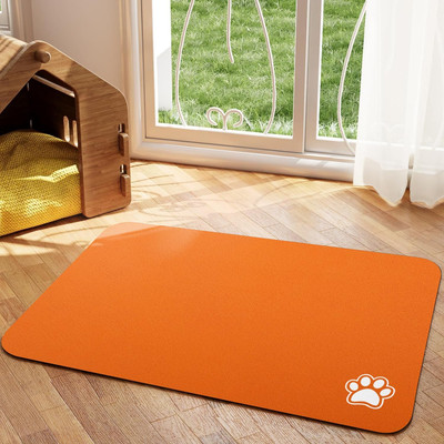 Pet Feeding Mat - Dark Grey 16''X 24'' Absorbent Dog Mat for Food and Water