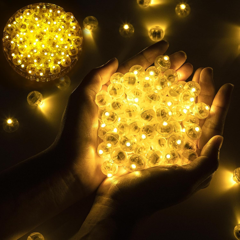100Pcs Mini Led Lights - Round, Long Standby Time, Multicolor Ball Light Paper L