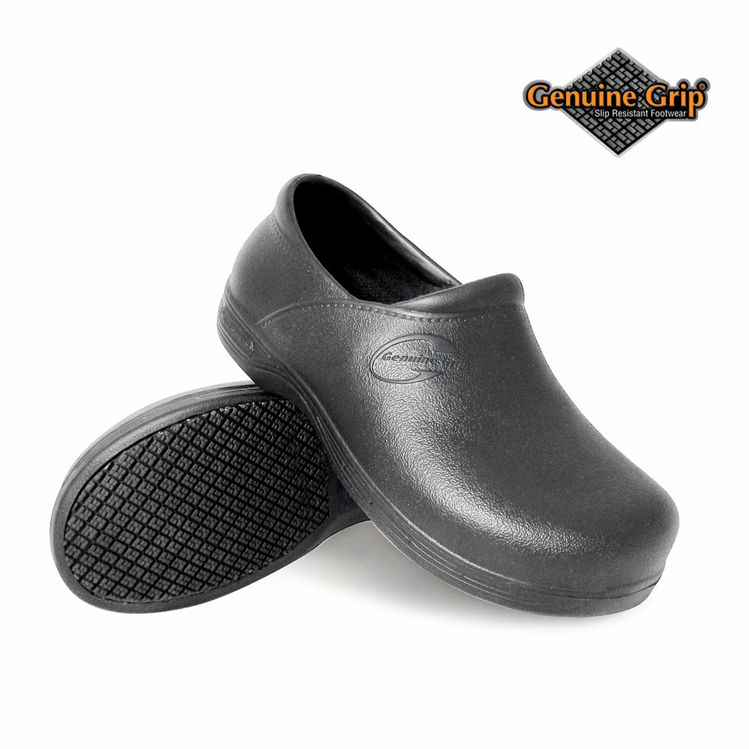 

Genuine Grip 3800 Мужские черные нескользящие водонепроницаемые комфортные сабо, Черный, 3800