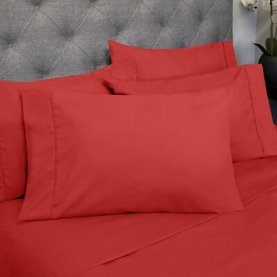 Sweet Home Collection 1500 Count 6 Piece Bedroom Bed Sheet Set Microfiber