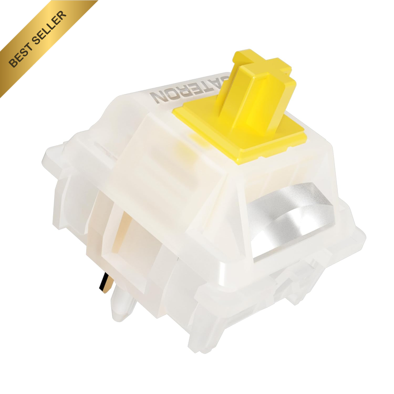 Gateron Milky Yellow Pro V3 Keyboard Switches,Pre-Lubed 5-Pin Linear Switches wi