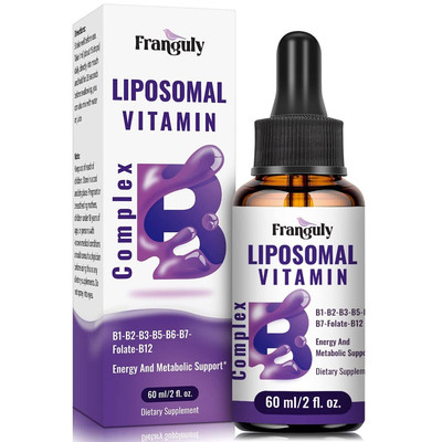 Liposomal Vitamin B Complex Liquid Sublingual B Complex Vitamins Supplement F...
