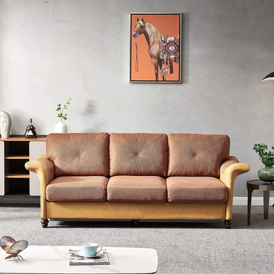 Futon Sleeper Sofa Bed Mid Century Modern Linen Fabric Faux