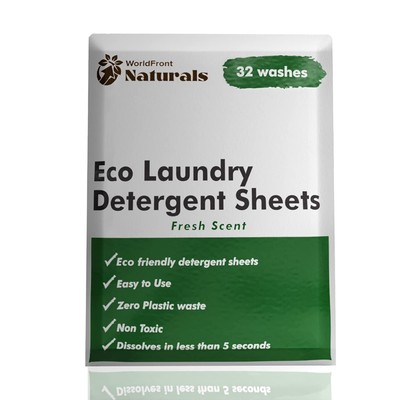 Naturals Eco-Friendly Laundry Detergent Sheets with Fresh Scent, Plastic Free...