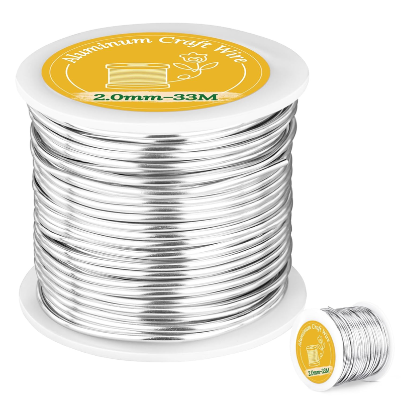12 Gauge Aluminum Craft Wire for Jewelry Making,108 Feet / 2mm Metal Armature Wi