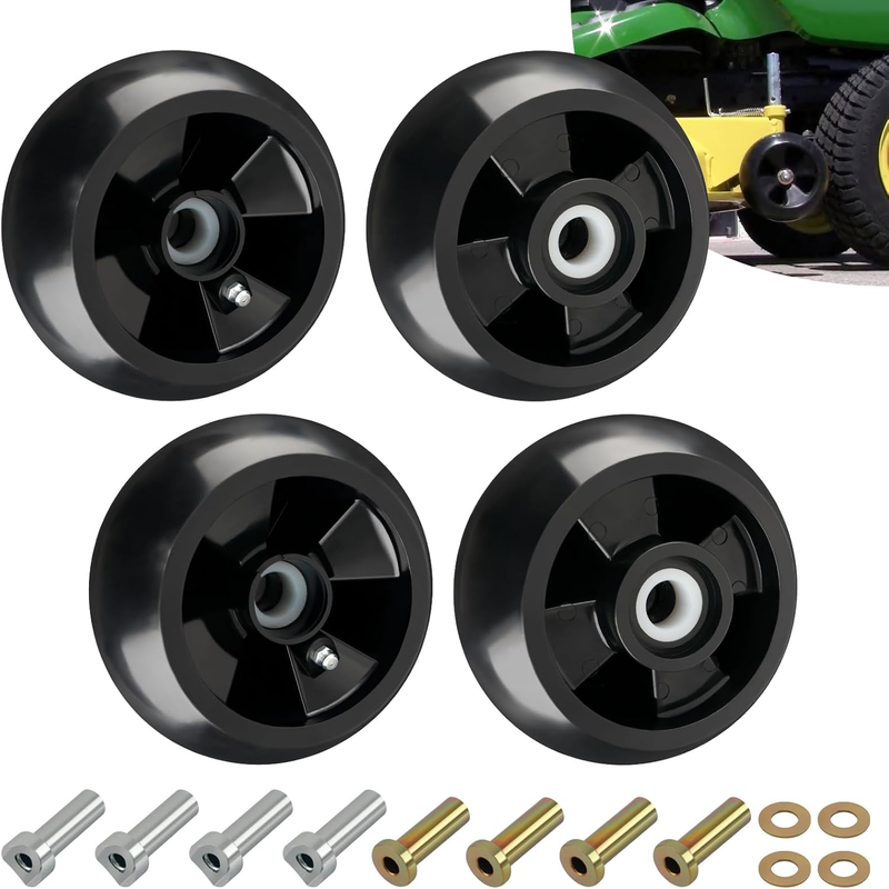 4 Pack Mower Deck Gauge Wheels AM125172 for John Deere 48 54 60 62 72 Deck