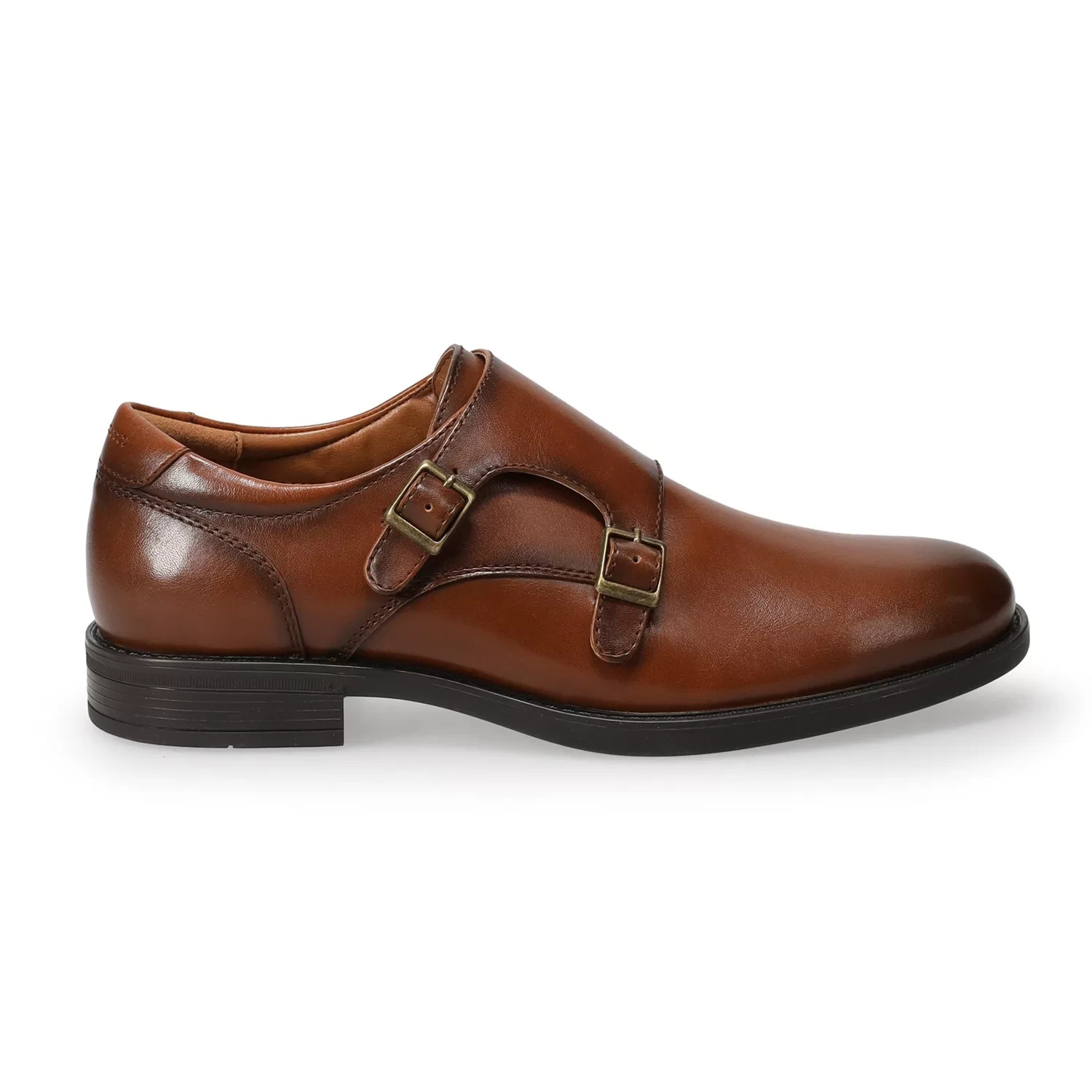 APT. 9 Howie Men’s Dress Shoes – Double Monk Strap – Cognac