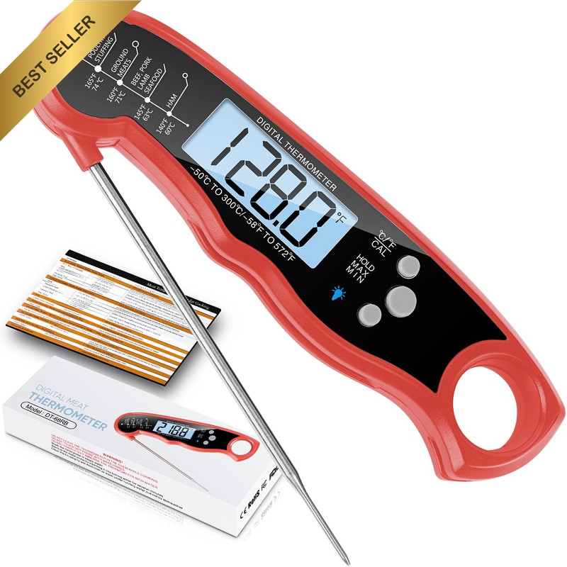 Instant Read Meat Thermometer for Grill and Cooking, Fast & Precise Digital Food