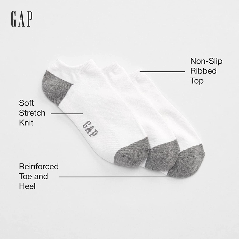 GAP Men'S 3-Pack Ankle Socks, One Size