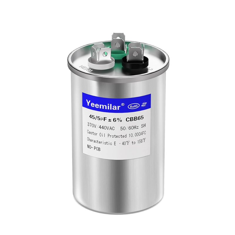45+5 Uf 370V CBB65 AC Capacitor for HVAC Motor Fan Heat Pump Condenser