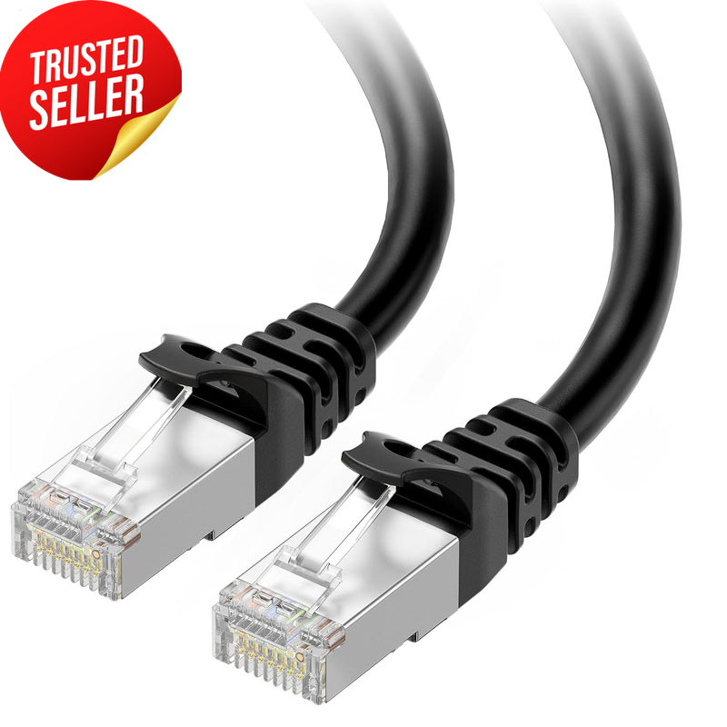 10Gbps Snagless Shielded Cat6A Ethernet Cable, 15M, Black
