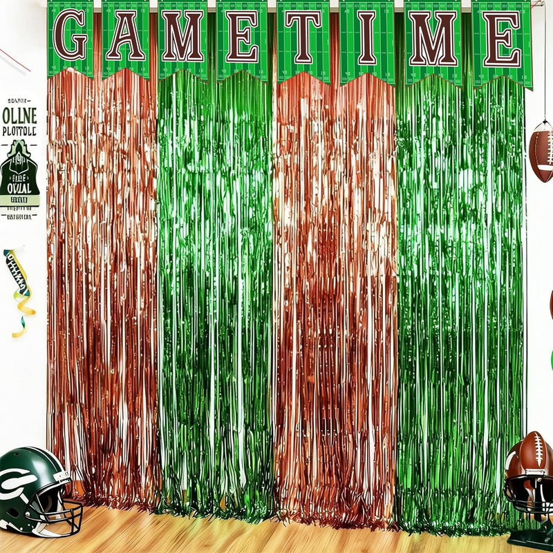 Football Party Decorations 2026 Tinsel Streamers Banner Green ...