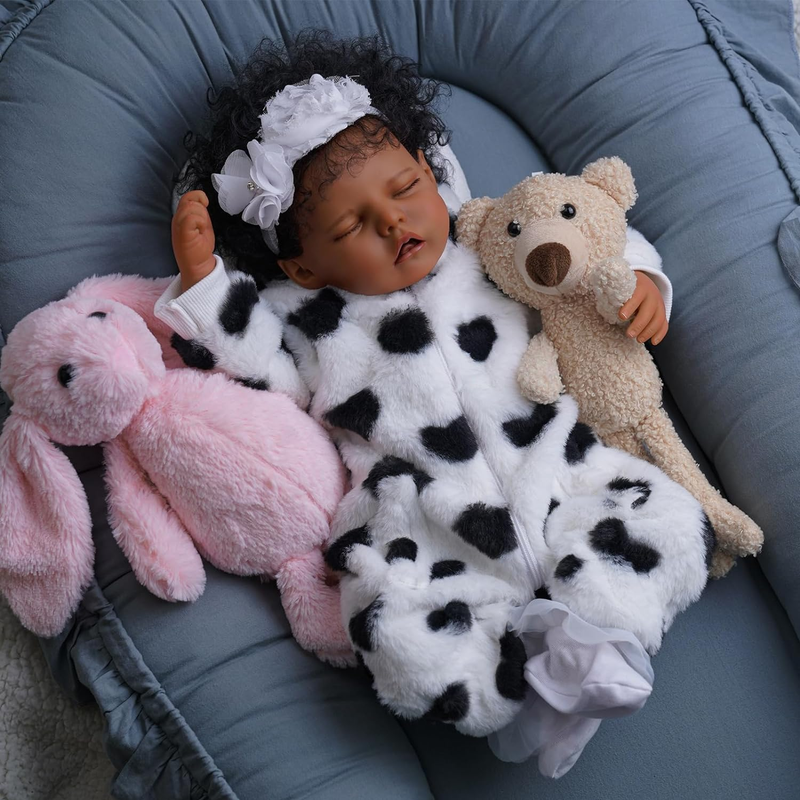 Black  Girl 17 Inch Full Realistic Newborn Baby Dolls