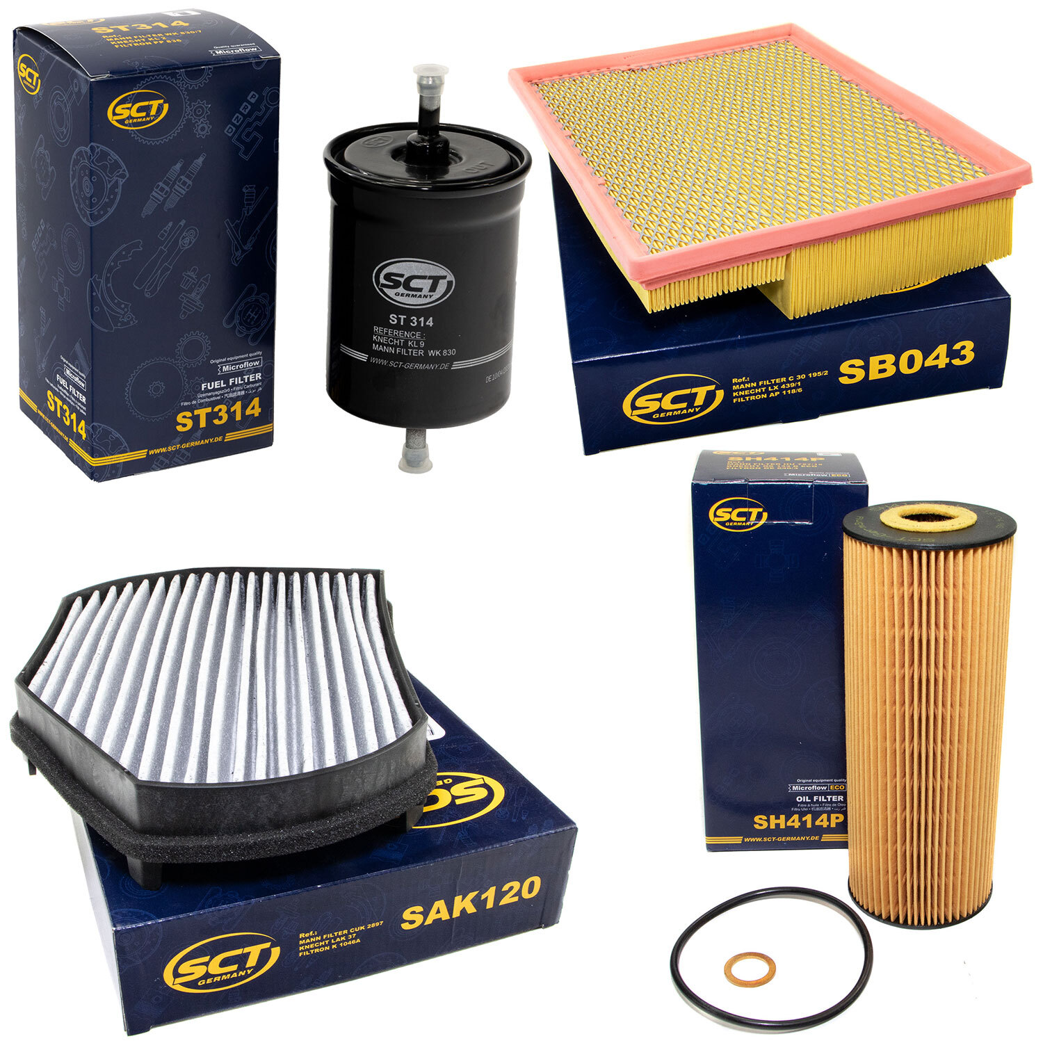 Filter Set SCT Kraftstoff- ÖL- Luft- Innenraum- für Mercedes C-Klasse W202 CLK